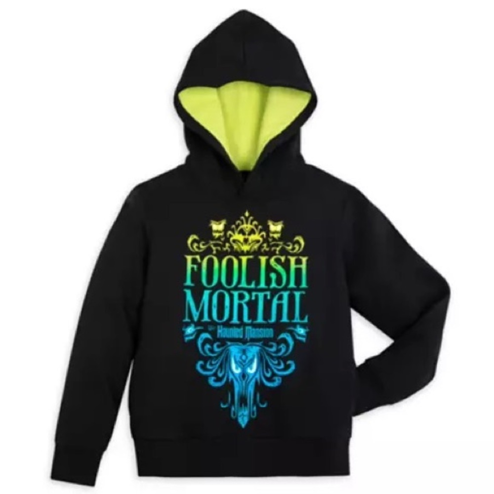 NWT *Discontinued* Disney Haunted Mansion Foolish Mortal Pullover Hoodie Size XL